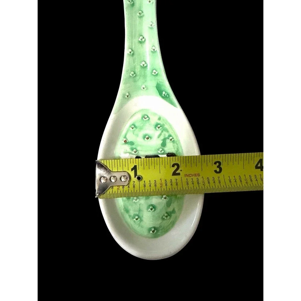 Vtg Green Ware Andrea West For Sigma Cow Spoon Rest 1982 Farmhouse Cottage Core